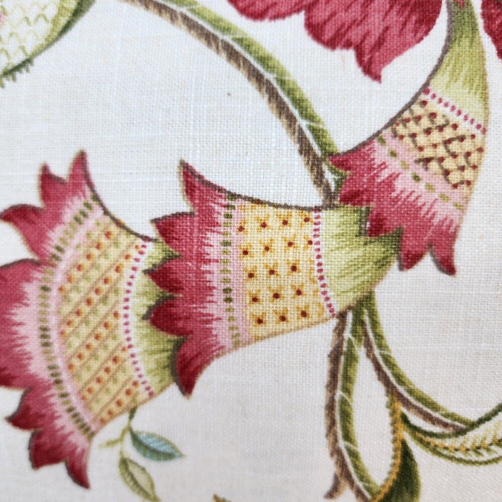 Arhaus P. Kaufmann Green Floral Throw Pillow 12x17 Rectangular Cotton w Insert - Picture 3 of 10